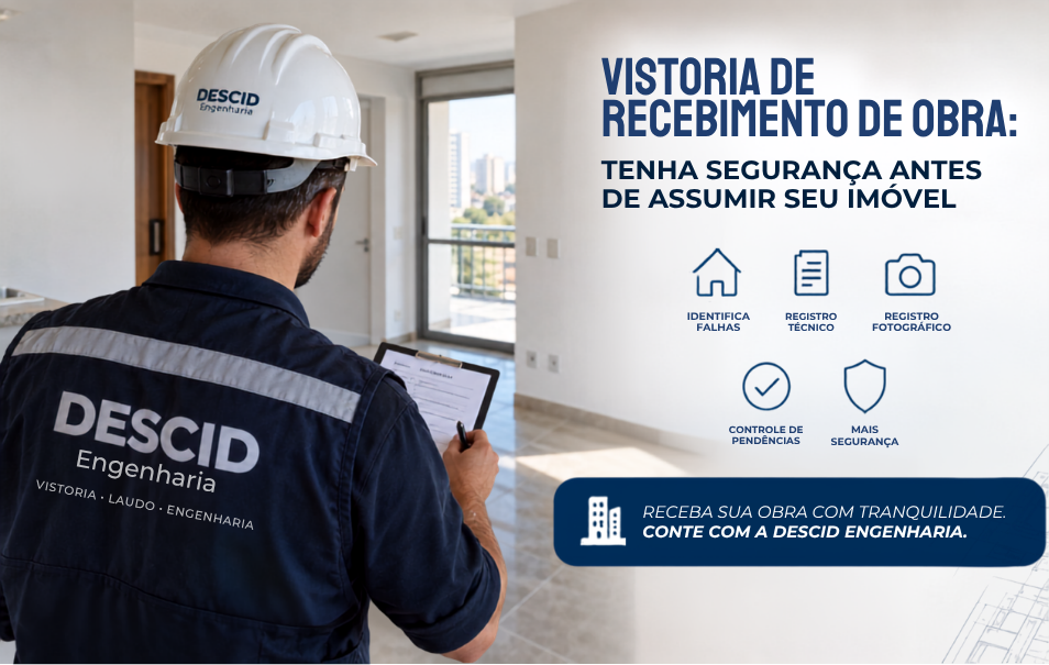 VISTORIA DE RECEBIMENTO DE OBRA: TENHA SEGURANÇA ANTES DE ASSUMIR SEU IMÓVEL