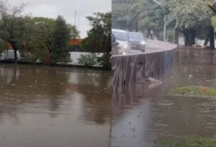 Rio Tiet&ecirc; sobe e se aproxima do transbordamento ap&oacute;s chuva forte em S&atilde;o Paulo