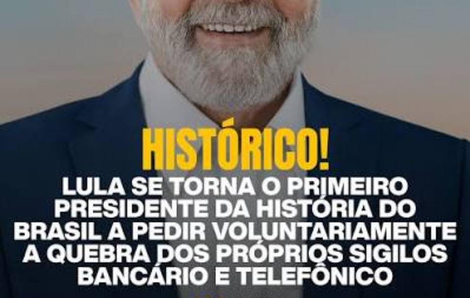 Lula pede abertura de sigilos condicionada à adesão de Flávio Bolsonaro
